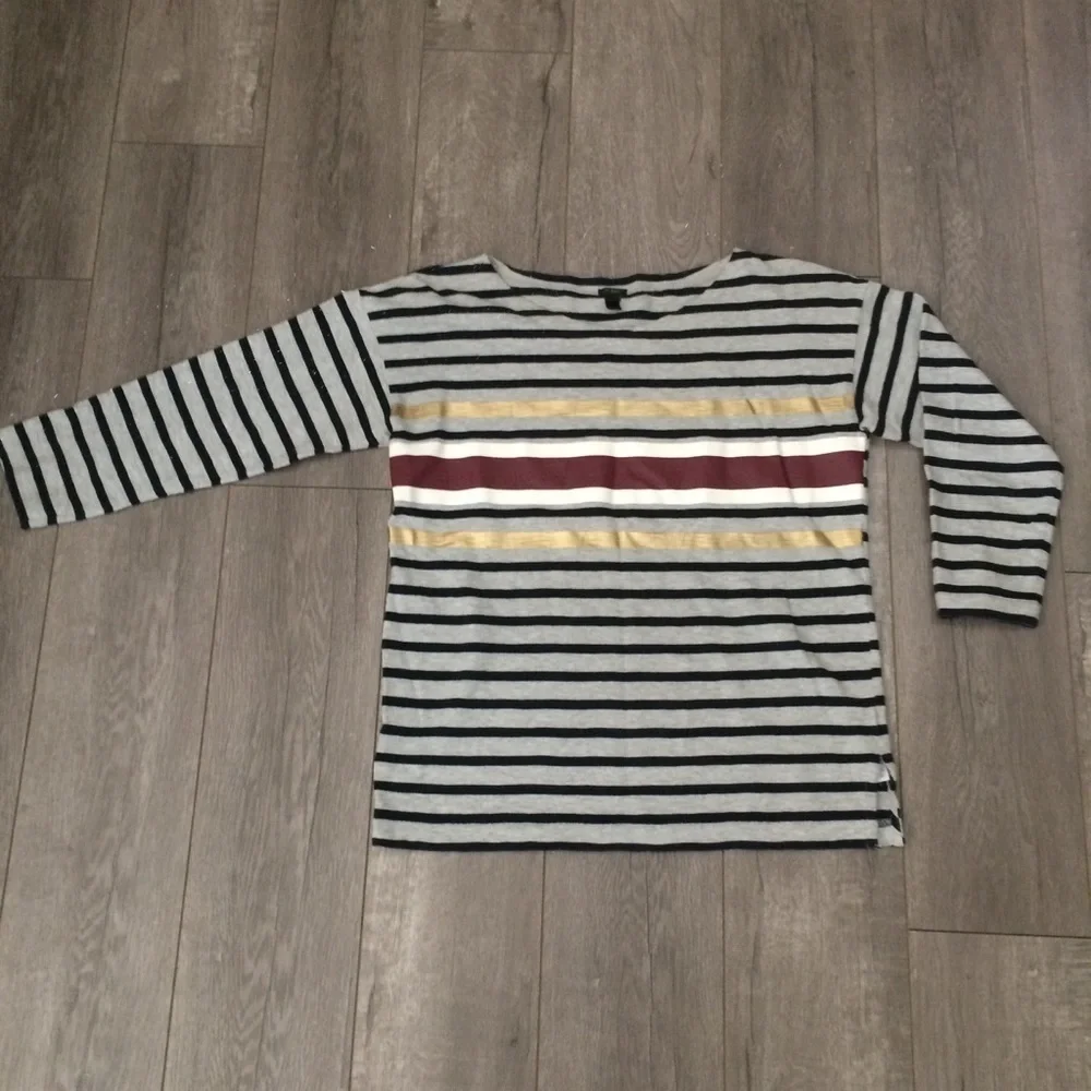 J. crew foil strip tee small